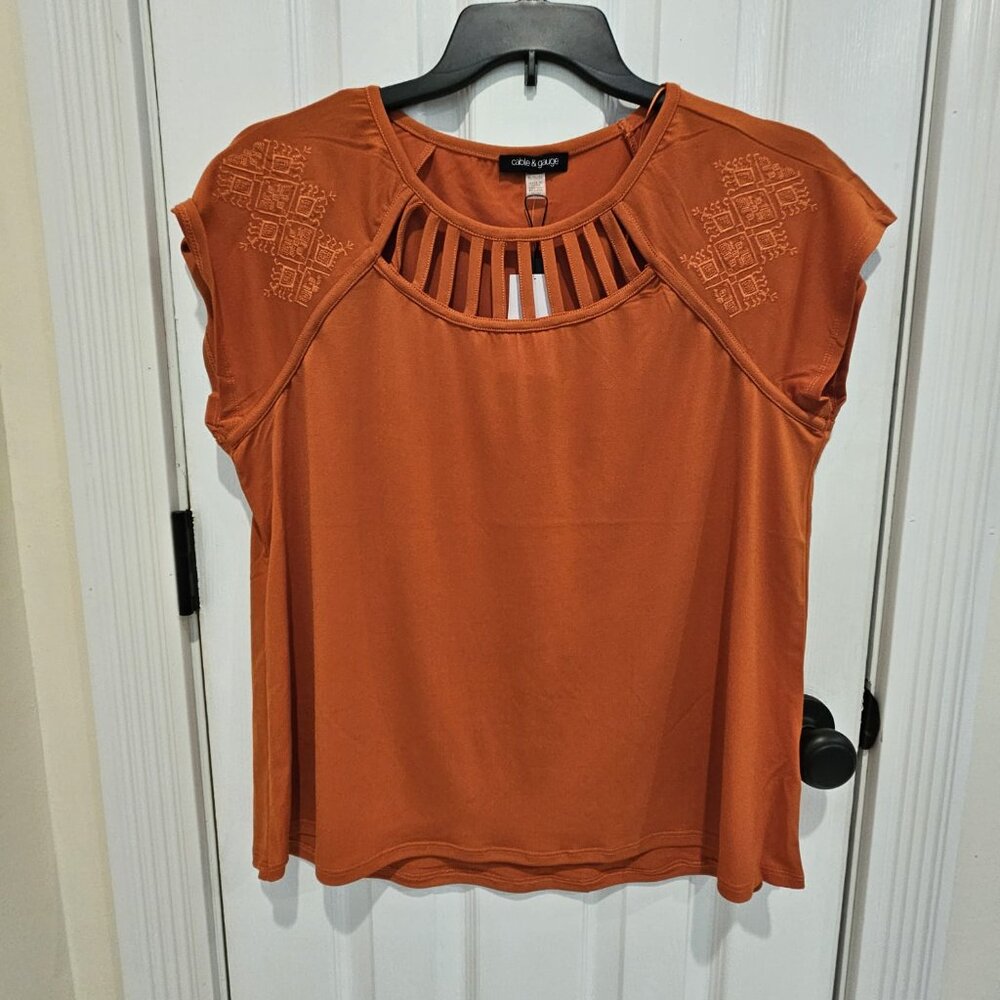NWT Size XL Cable & Gauge Dress Shirt GoldFlame Color  Style CSTP03875M